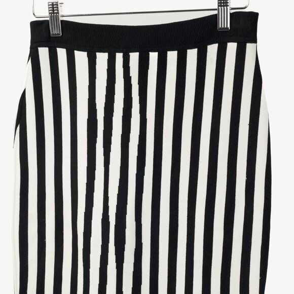 A.L.C. Jake White & Black Striped Knit Pencil Skirt - Picture 4 of 9